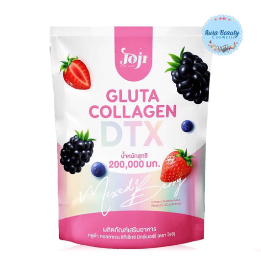 Joji Secret Young Gluta Collagen Dtx Mixed Berry 200 000 mg 10 Sachets Supplement + Detox Mix