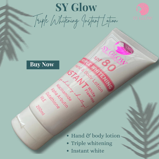 Sy Glow SPF 80 Triple Whitening Hand & Body lotion INSTANT white flawless