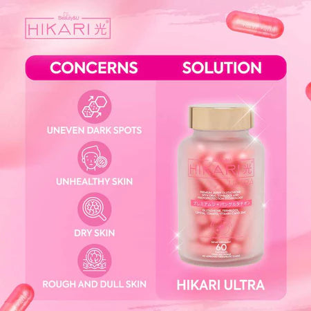 𝐇𝐈𝐊𝐀𝐑𝐈 𝐆𝐋𝐔𝐓𝐀𝐓𝐇𝐈𝐎𝐍𝐄 - Premium Japan Glutathione with Oral Sunblock Technology